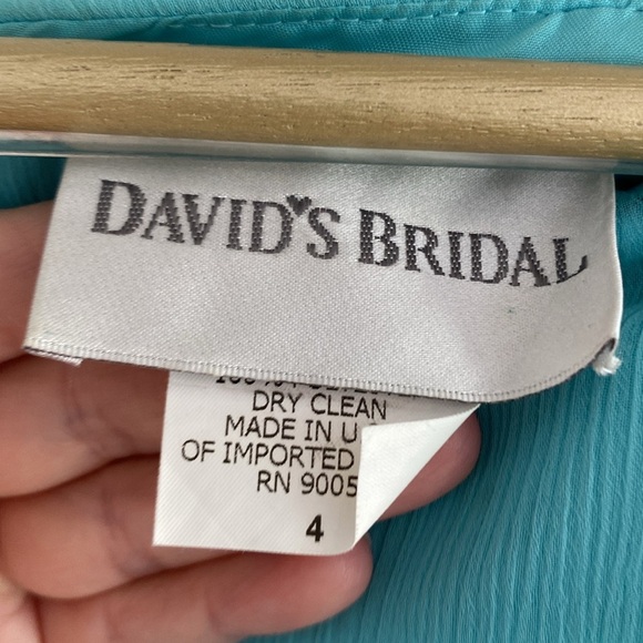 David's Bridal Blue Strapless Sundress for Prom - Picture 3 of 5